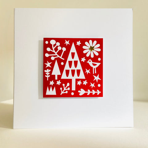 Set of 3 Hand Made Christmas Tree Cards