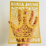 50th Golden Wedding Paper Cut