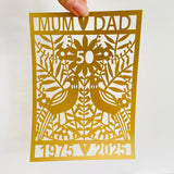 50th Golden Wedding Paper Cut